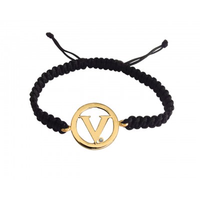 Alphabet V Gold Bracelet